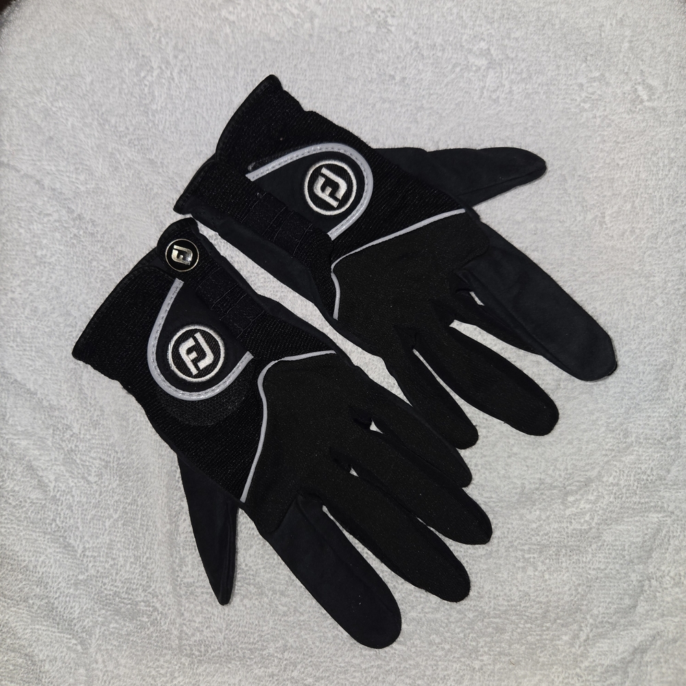 FootJoy Black Golf Gloves with Silver Accents